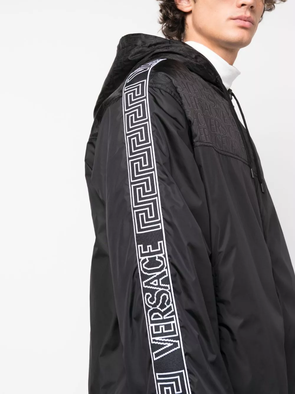 Affordable Versace jacquard-logo hooded jacket Men 0114