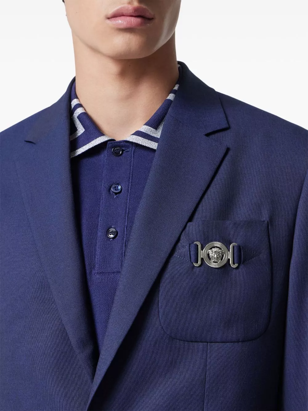 Affordable Versace Medusa Head single-breasted wool blazer Men 0124