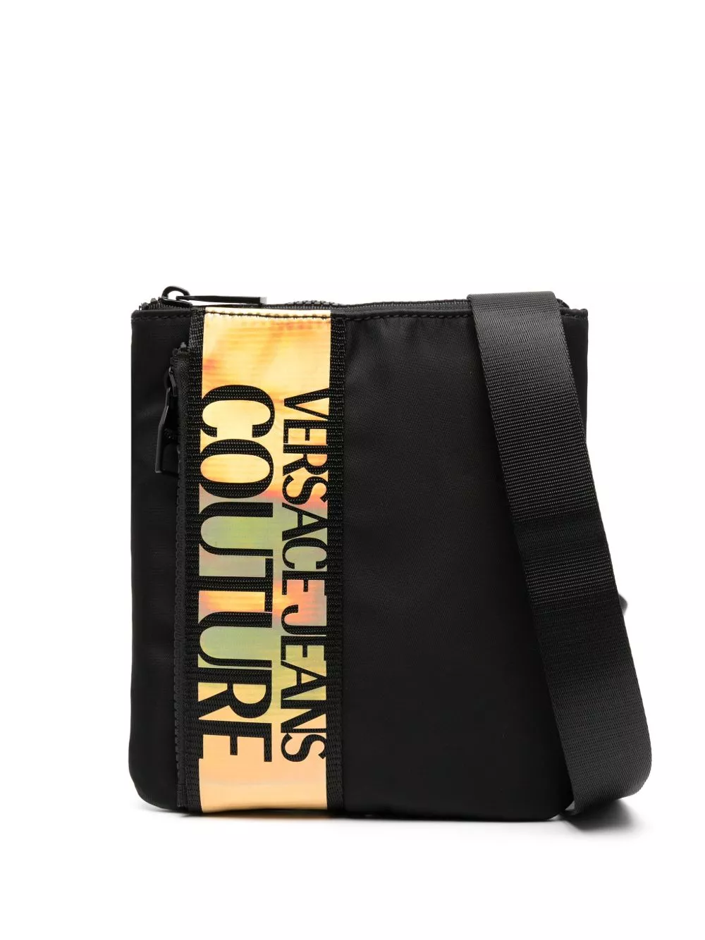 Affordable Versace Jeans Couture iridescent logo-tape messenger bag Men 0131