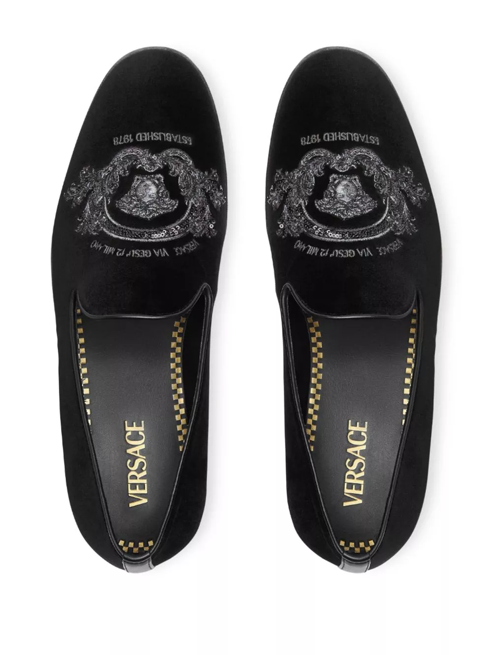 Affordable Versace Medusa Milano velvet slippers Men 0125