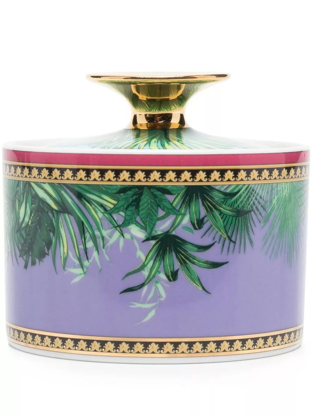 Cheap Versace palm-tree ceramic lid-bowl Men 0122