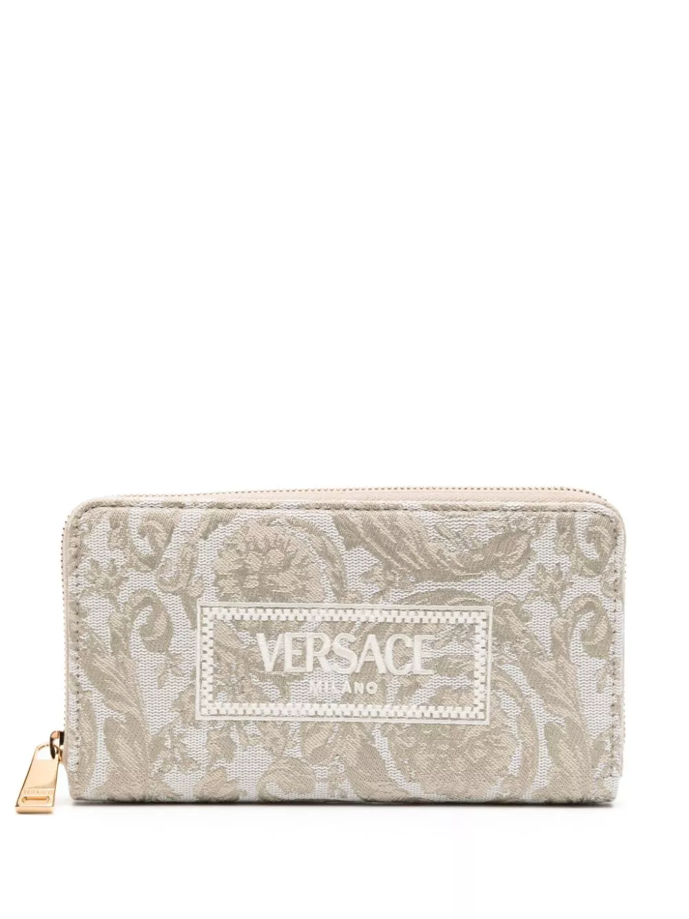 Versace embroidered-logo jacquard wallet Women 0119