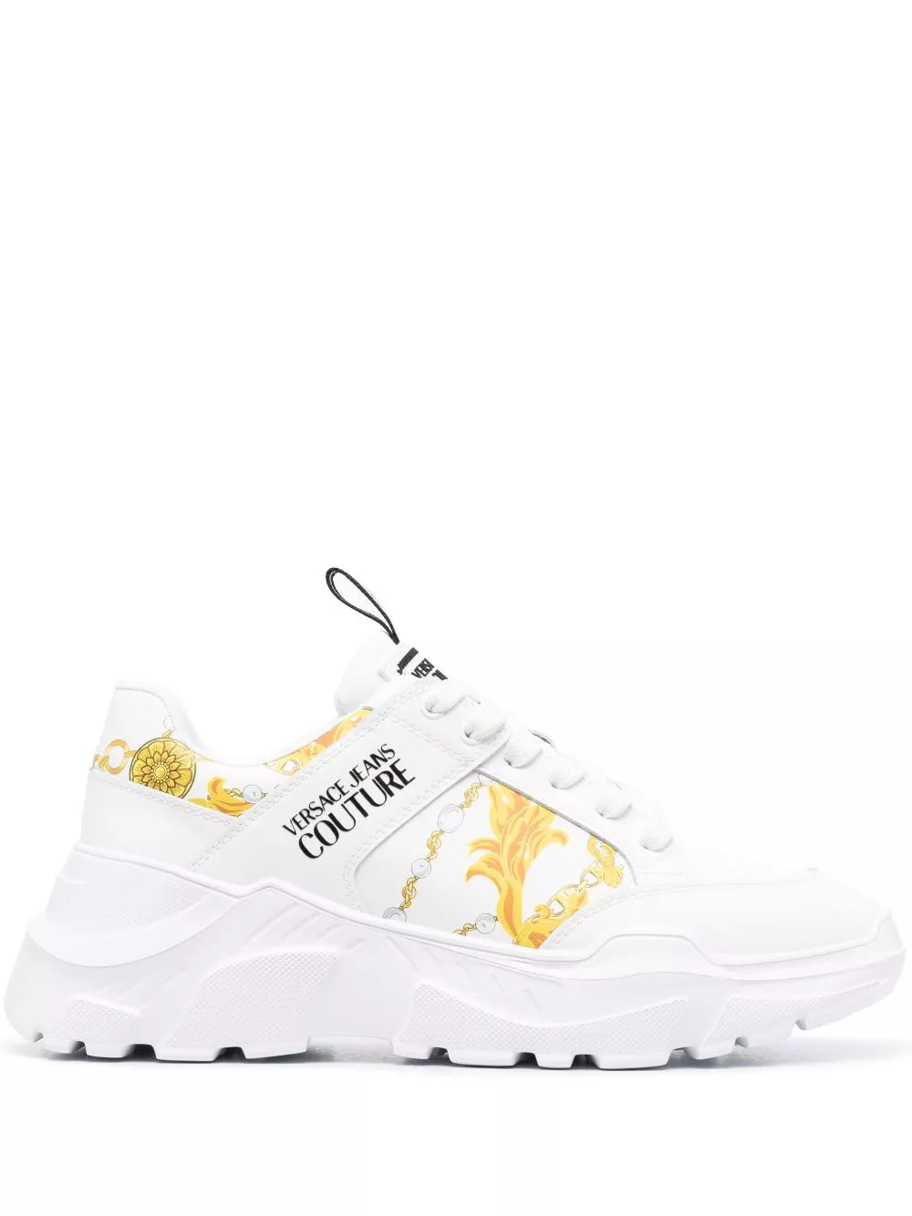 Versace Jeans Couture chain-link print leather low-top sneakers Men 0113