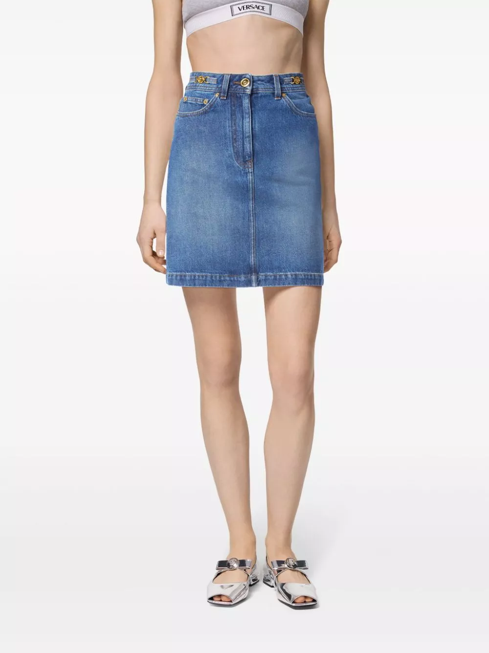 Affordable Versace A-line denim mini skirt Women 0113