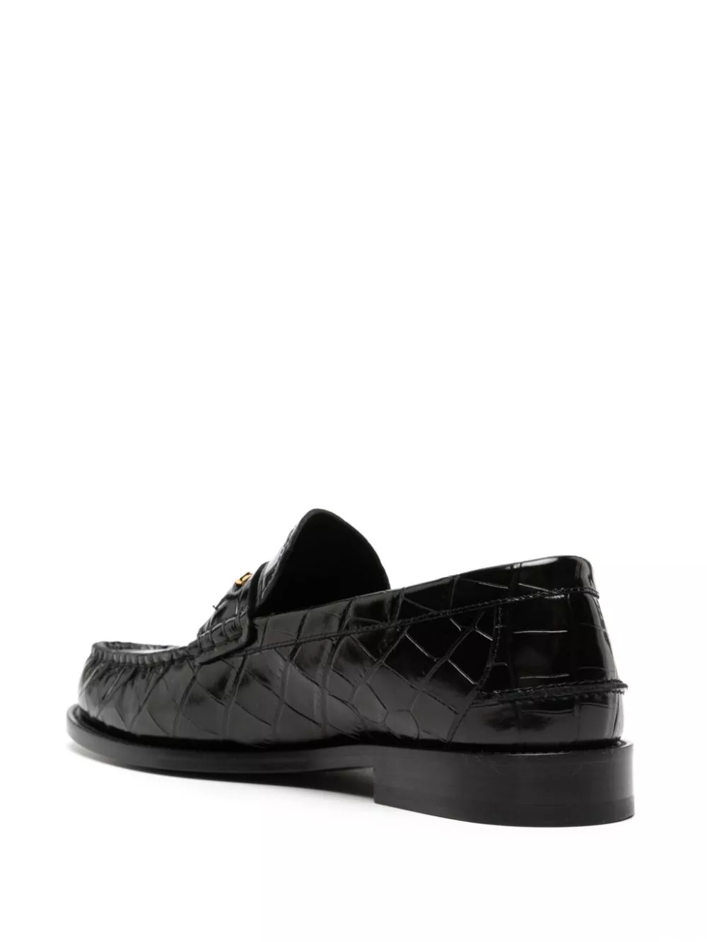 Cheap Versace Medusa crocodile-embossed leather loafers Men 0125