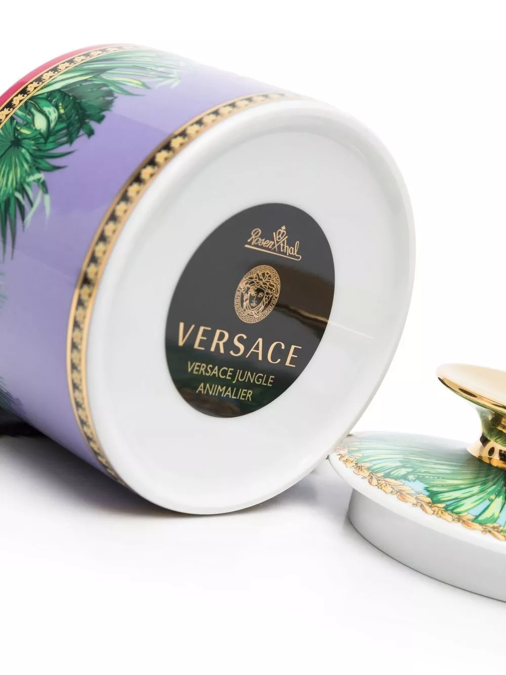 Cheap Versace palm-tree ceramic lid-bowl Men 0122