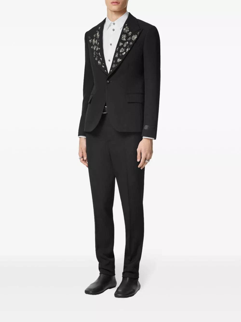 Cheap Versace embellished grain-de-poudre blazer Men 0114