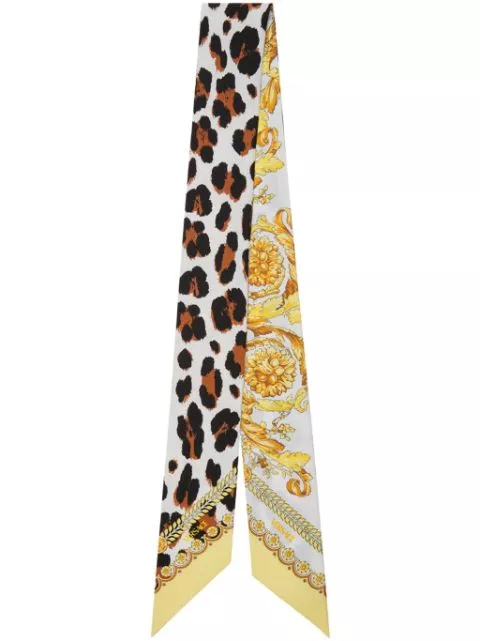 Versace Barocco-print tie scarf Men 0116