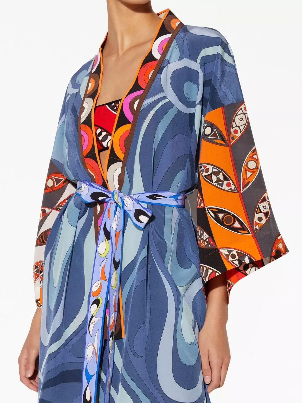 Cheap Versace graphic-print silk robe Men 0122