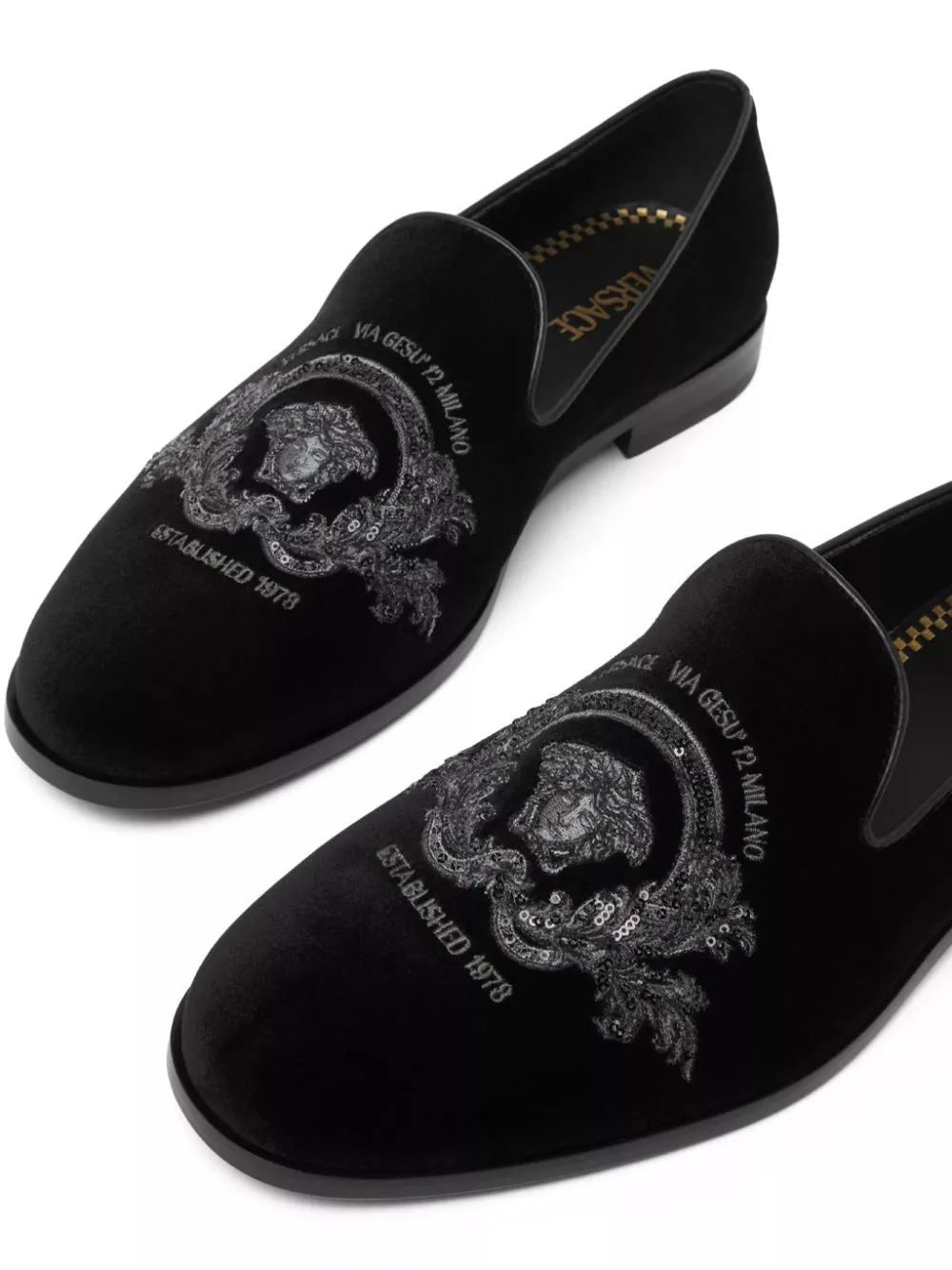 Affordable Versace Medusa Milano velvet slippers Men 0125