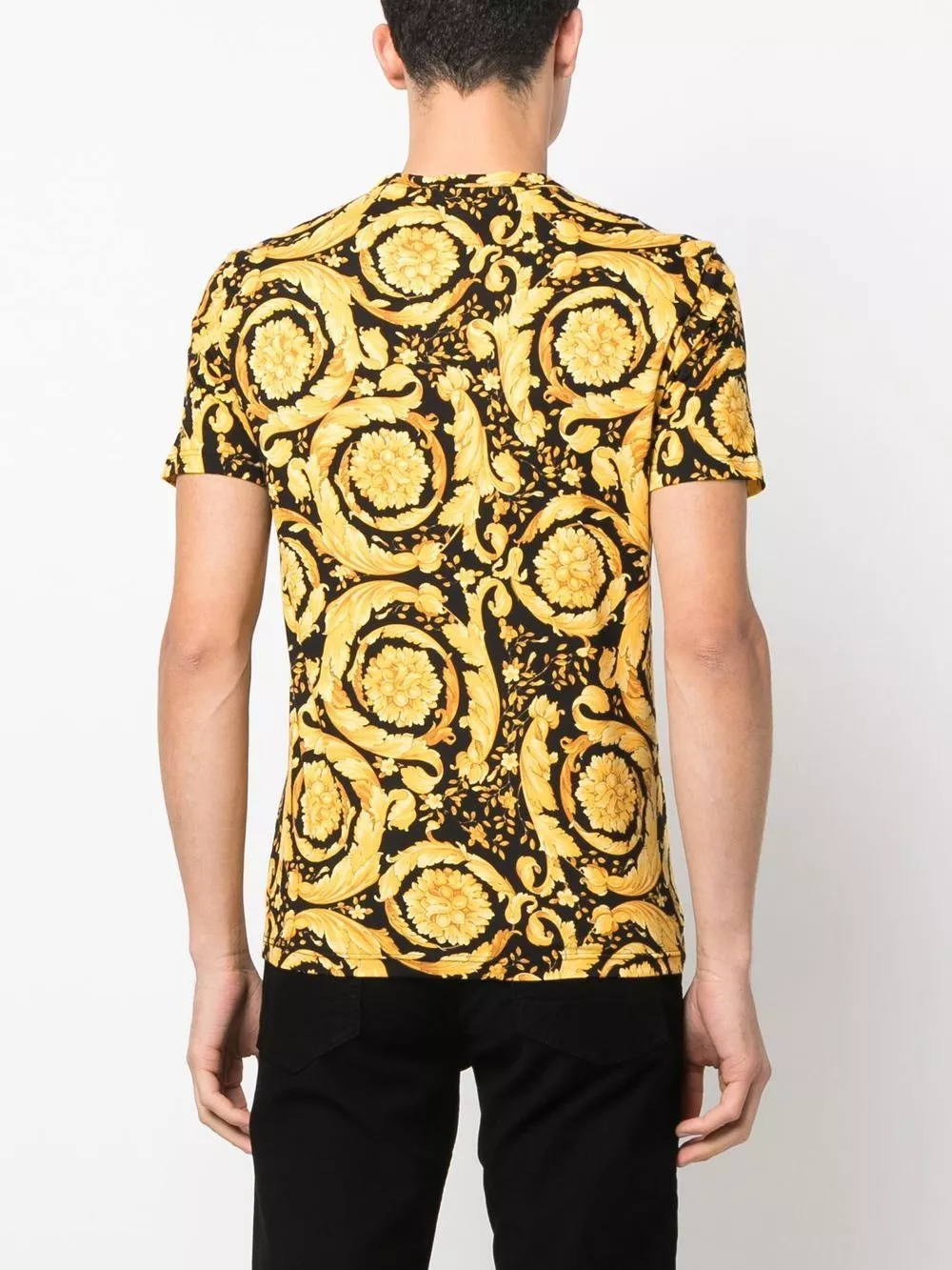 Affordable Versace baroque-print crew neck T-shirt Men 0124