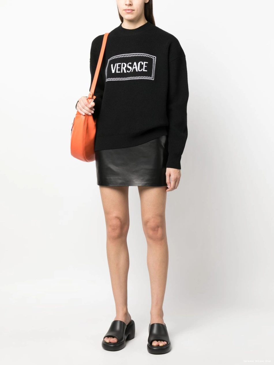 Affordable Versace ribbed logo-intarsia jumper Women 0220