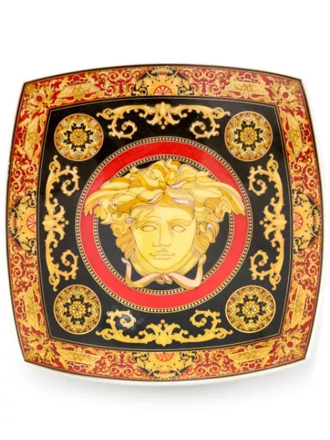 Affordable Versace x Rosenthal 1990s Medusa Red dish (16cm x 16cm) Women 0202