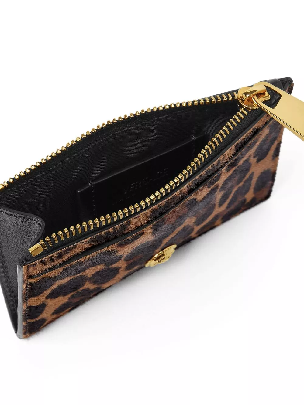 Cheap Versace Medusa Biggie leopard-print cardholder Men 0203