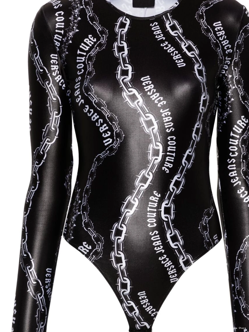 Affordable Jeans Women Chain Versace Couture Couture-print bodysuit 0218