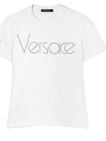 Affordable 1978 Women Crystal T-shirt Versace logo 0208