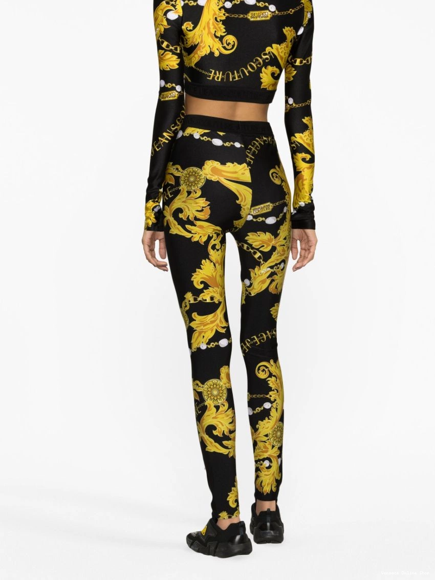 Cheap crop Women Logo Versace Couture Jeans Couture-print top 0217