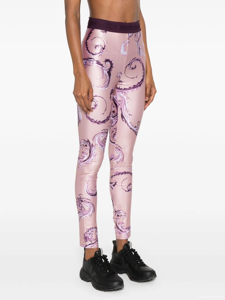 Affordable Jeans Couture-print Chromo Versace Women Couture leggings 0218