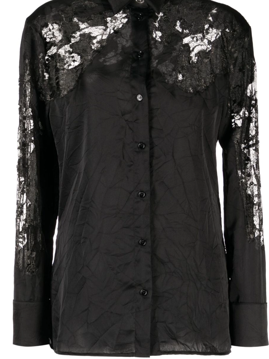 Affordable sheer-lace shirt crinkled satin Versace Women 0218