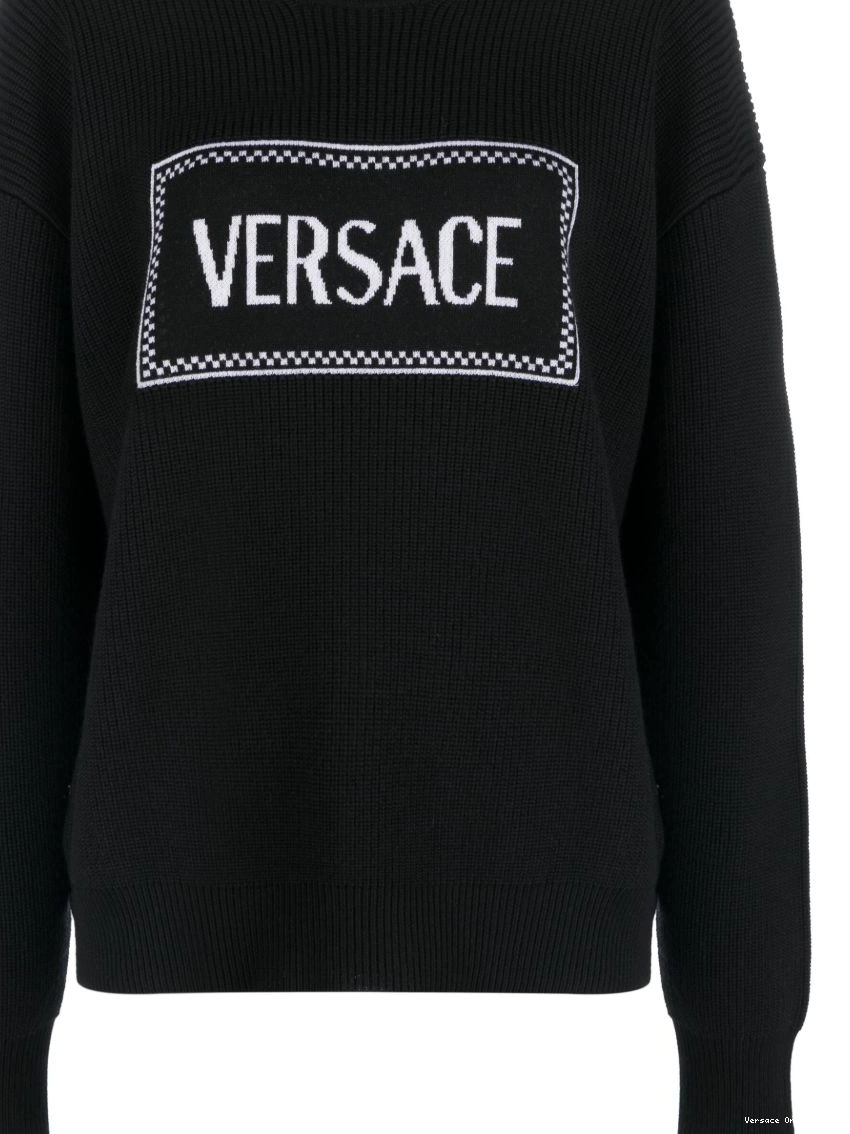 Affordable Versace ribbed logo-intarsia jumper Women 0220