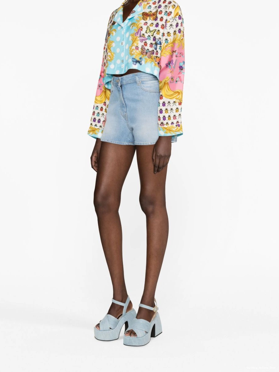 Cheap denim shorts Butterflies Versace Women 0213