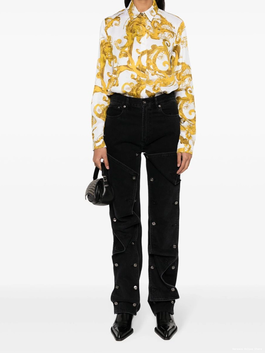 Affordable shirt Versace Watercolour Couture-print Couture Jeans Women 0224