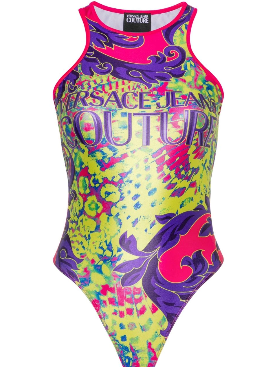 Affordable Women bodysuit Versace Animalier-print Jeans Couture 0215