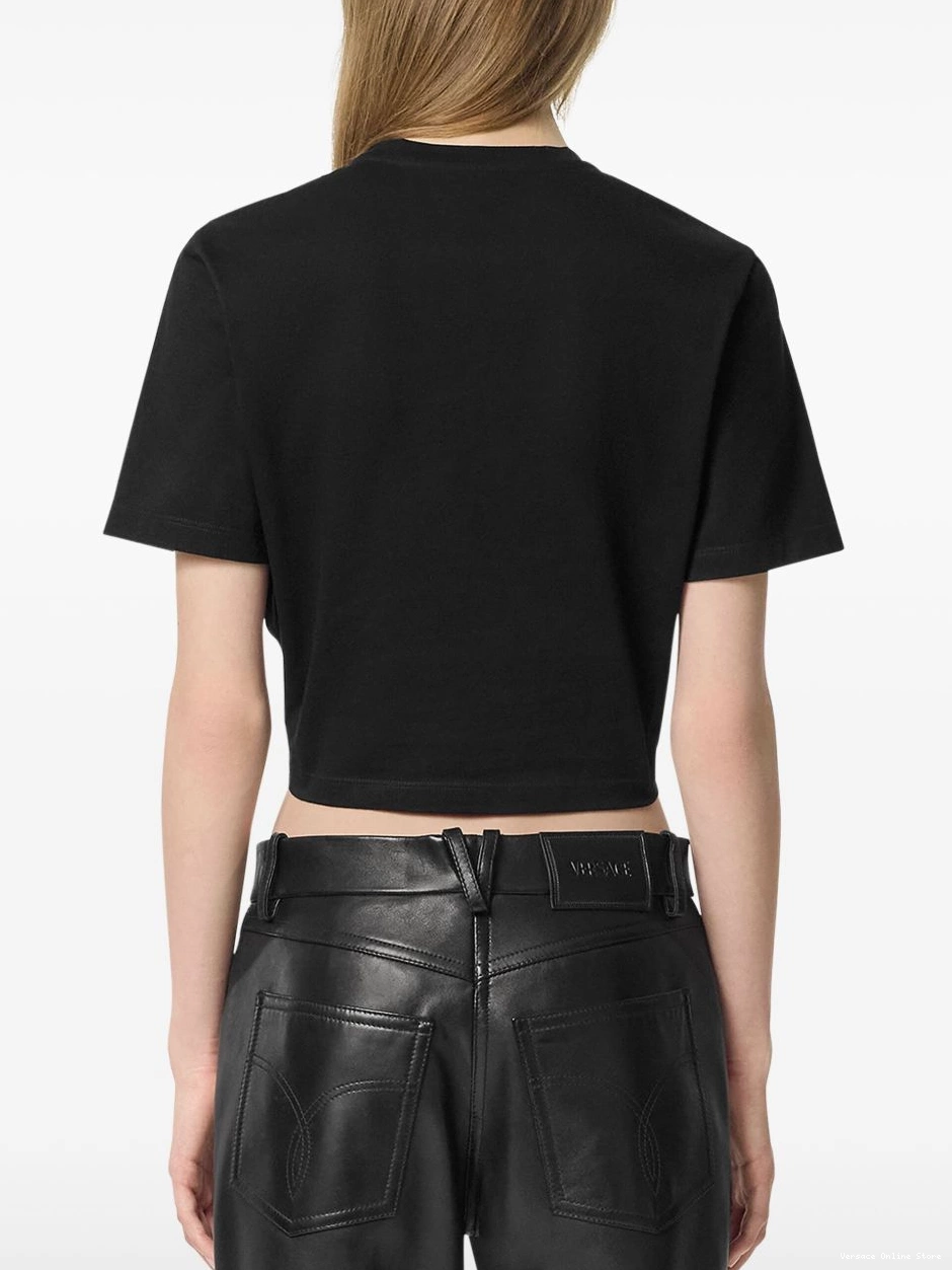 Affordable Safety Medusa Versace Pin Women T-Shirt cropped 0214