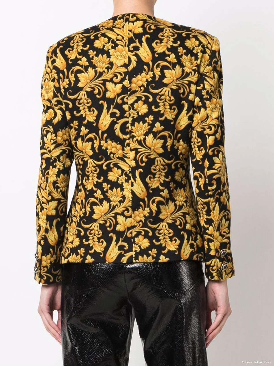 Cheap baroque-print Versace jacket 1990s Women single-breasted 0212