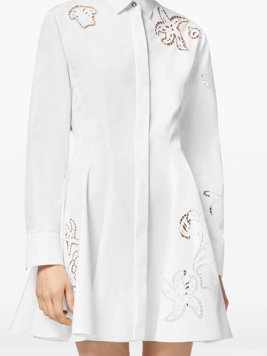 Affordable mini Versace shirt Women Sangallo-embroidered dress 0210