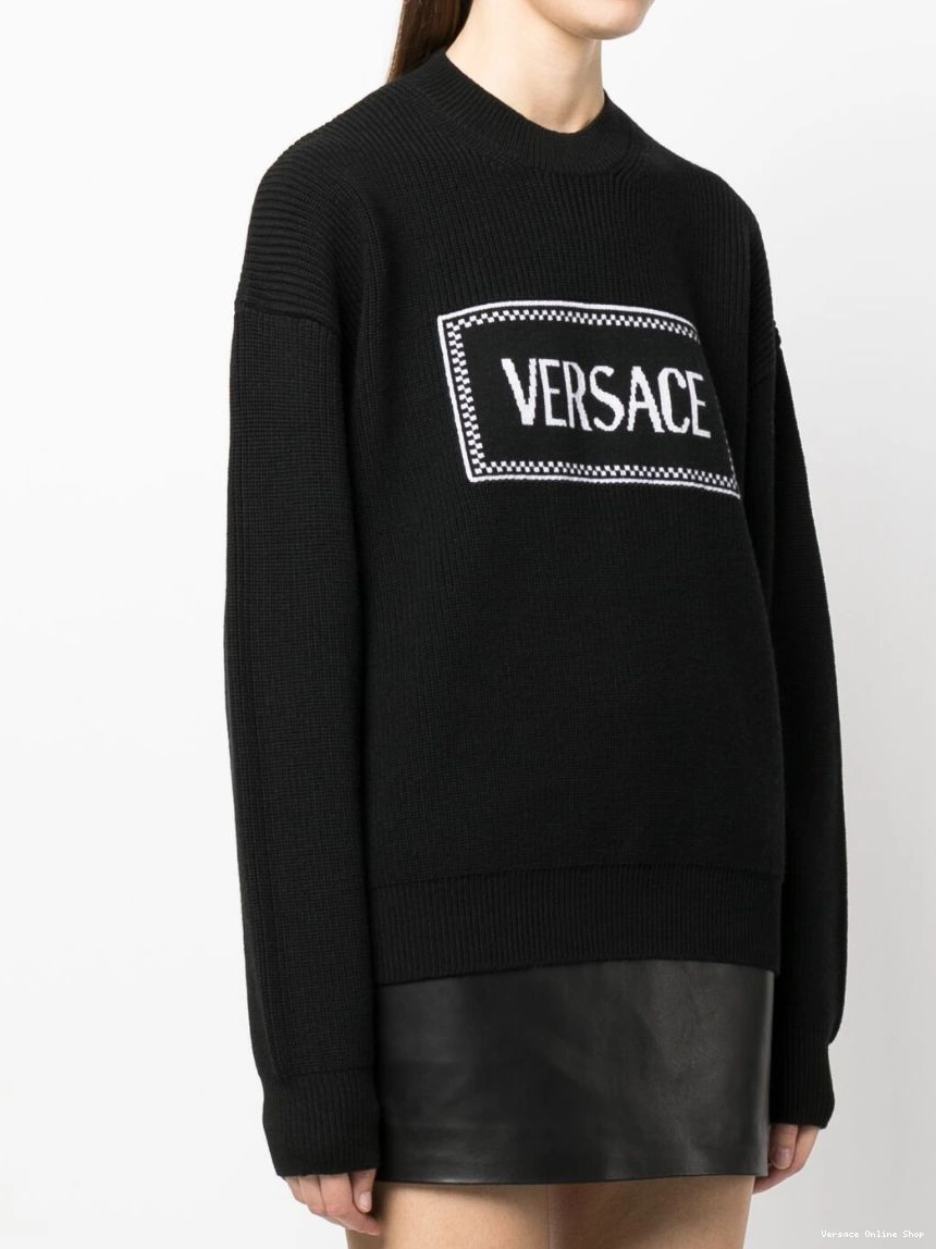 Affordable Versace ribbed logo-intarsia jumper Women 0220