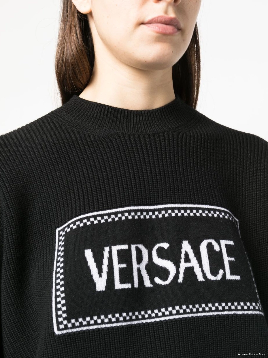 Affordable Versace ribbed logo-intarsia jumper Women 0220