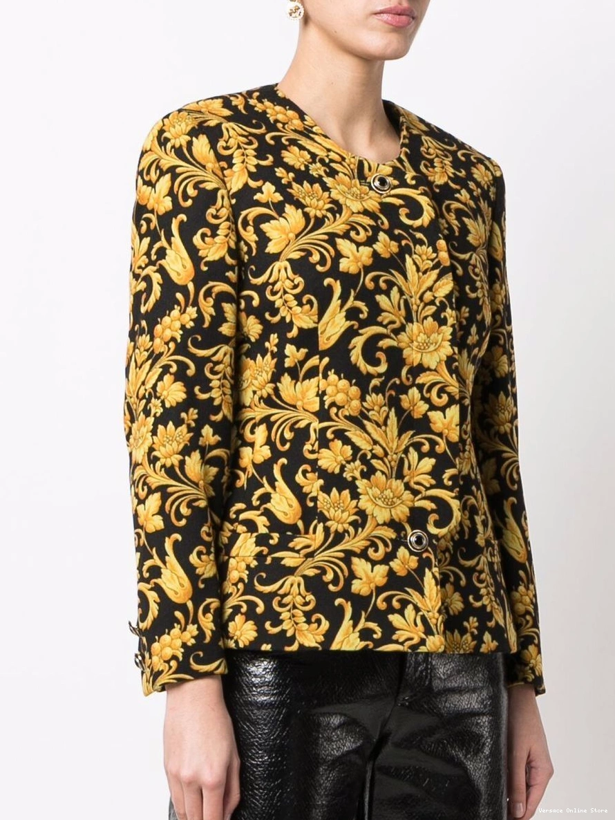 Cheap baroque-print Versace jacket 1990s Women single-breasted 0212