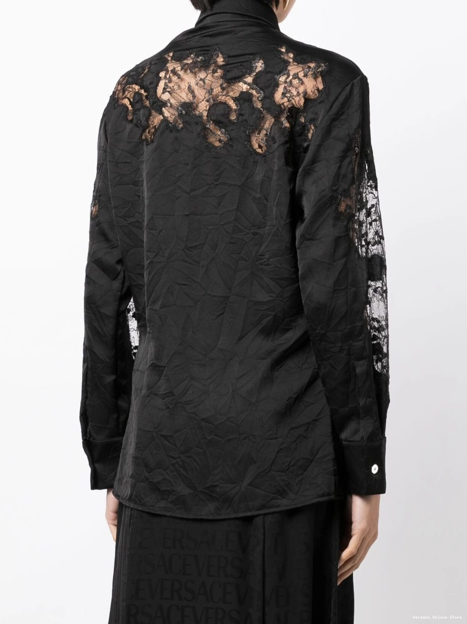 Affordable sheer-lace shirt crinkled satin Versace Women 0218