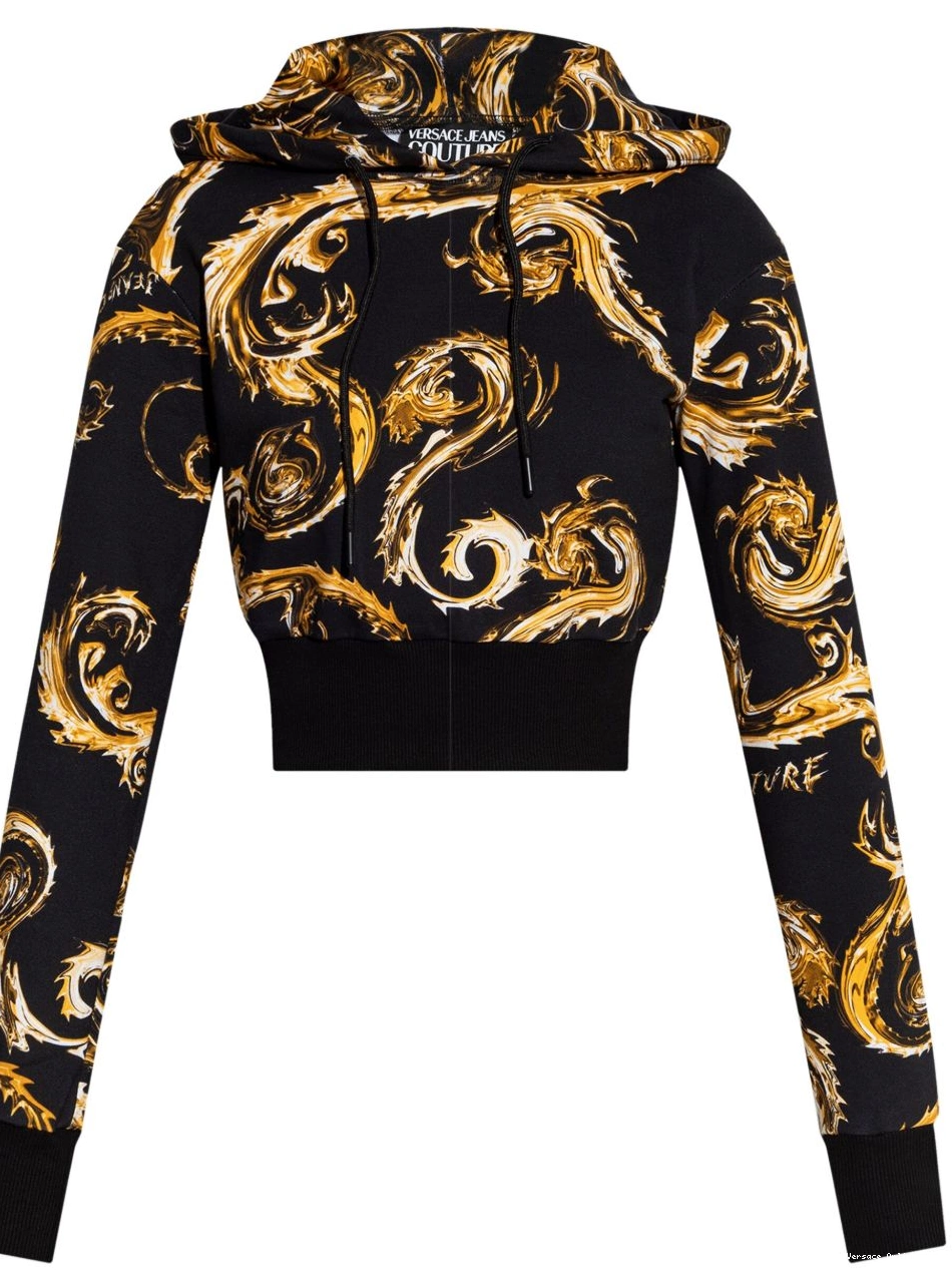 Affordable Couture Couture cropped Jeans Women Watercolour hoodie Versace 0223