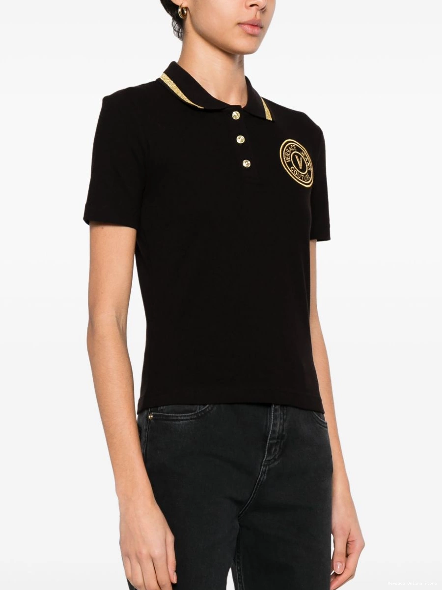 Affordable V-Emblem Versace Women Jeans pique shirt Couture polo 0208