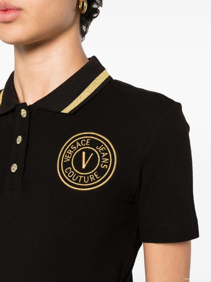 Affordable V-Emblem Versace Women Jeans pique shirt Couture polo 0208