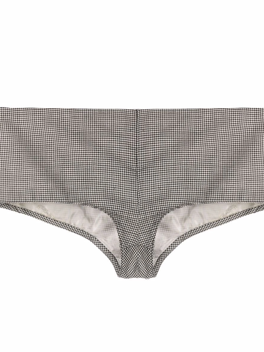 Affordable pre-owned Versace brief zipped Women houndstooth 1990s bikini 0211