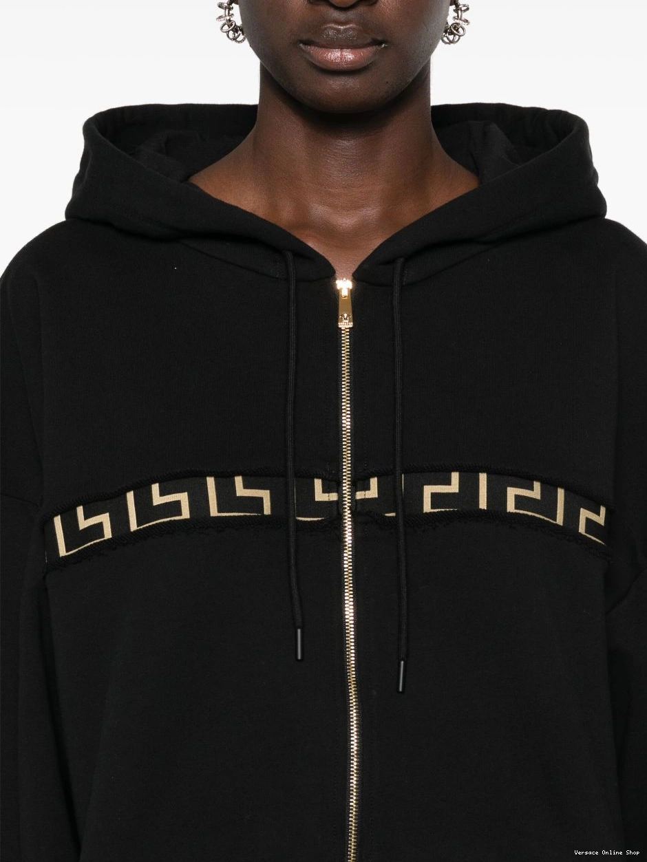 Affordable Versace Greca-detailing hoodie zip-up Women 0308