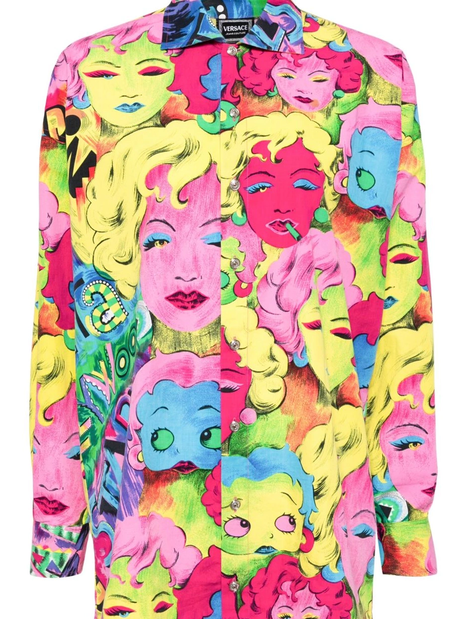 Women 1990-2000s Versace cotton Betty shirt Boop-print 0308