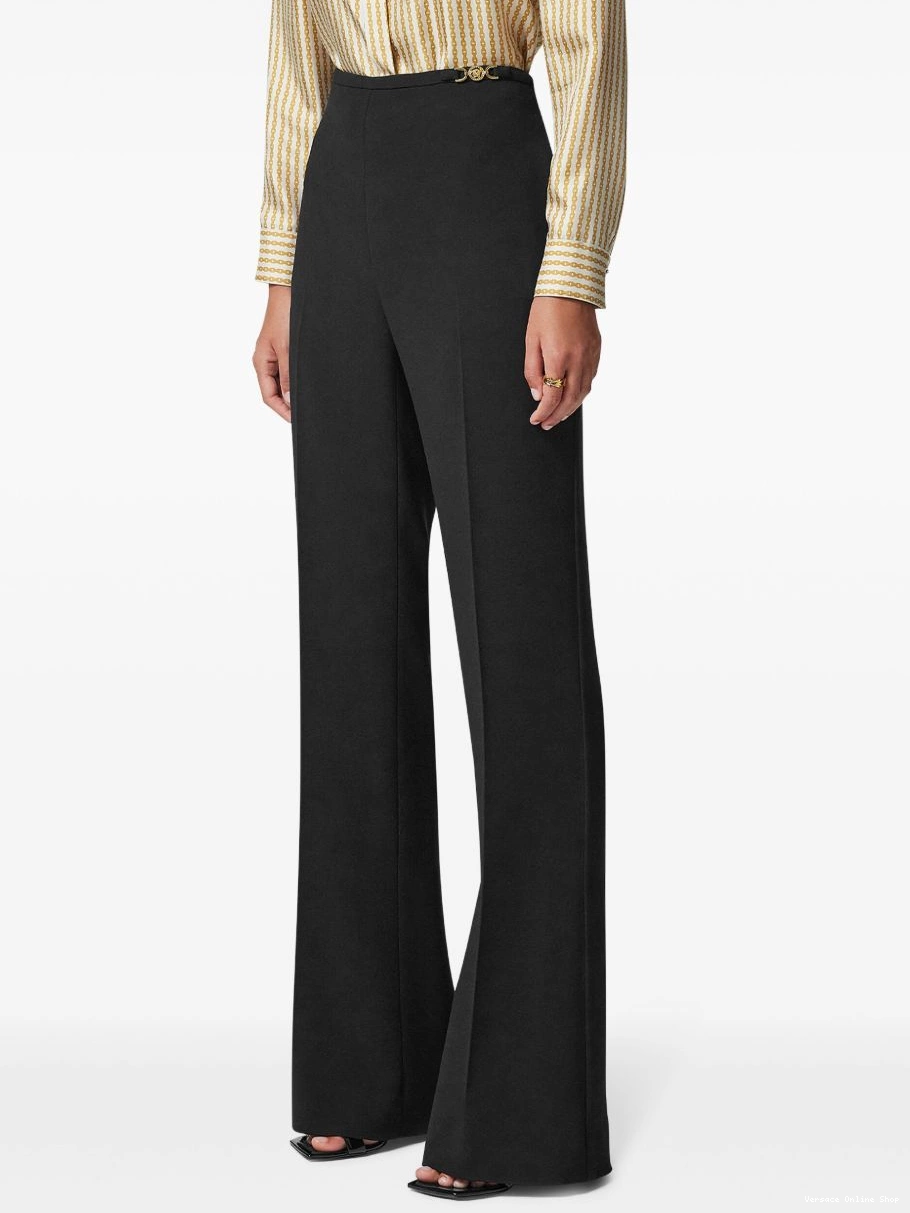 Cheap Women trousers Versace detailing logo-buckle 0303