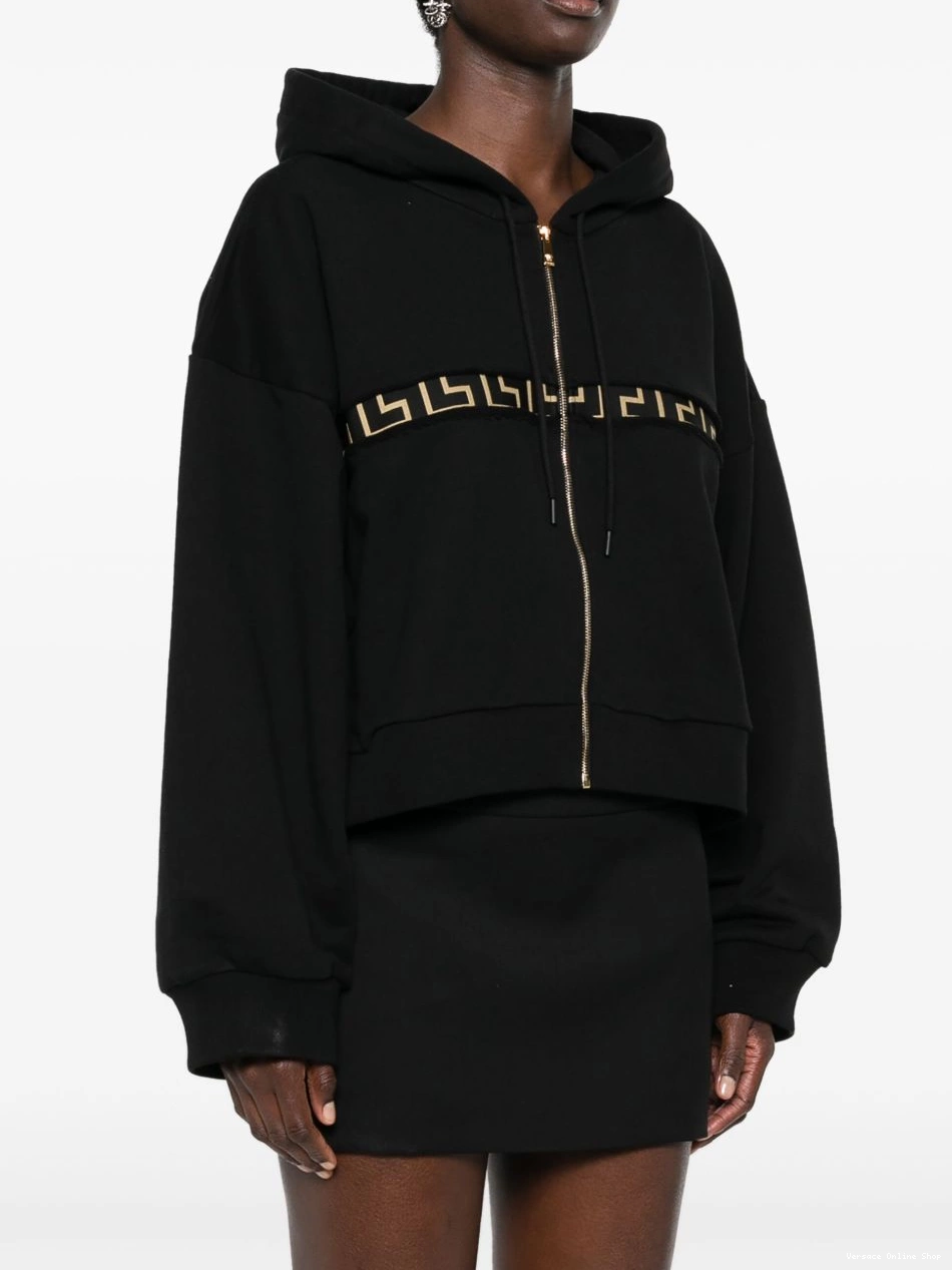 Affordable Versace Greca-detailing hoodie zip-up Women 0308